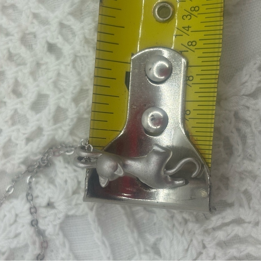 Italian 925 Silver Cat Pendant Necklace - Picture 8 of 12